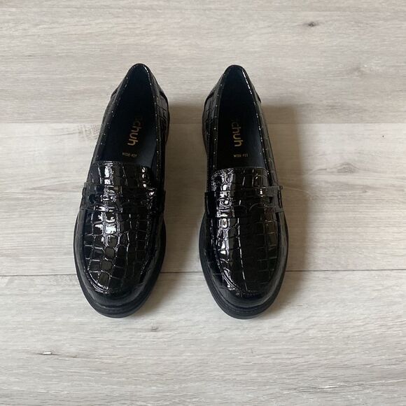 schuh‎ Wide Fit Lenzo loafers in black croc Size - Picture 8 of 10